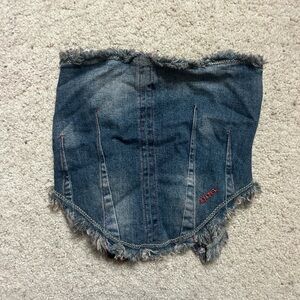 BDG Blue Denim Corset Top